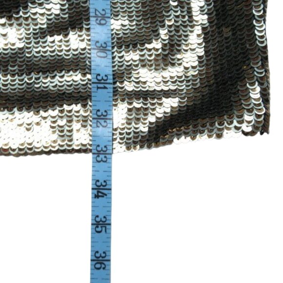 Anthropologie Maeve One-Shoulder Sequin Mini Dress Gold Size 6 - Picture 9 of 14